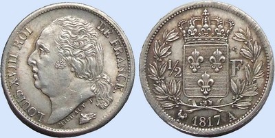 1/2 Franc LOUIS XVIII